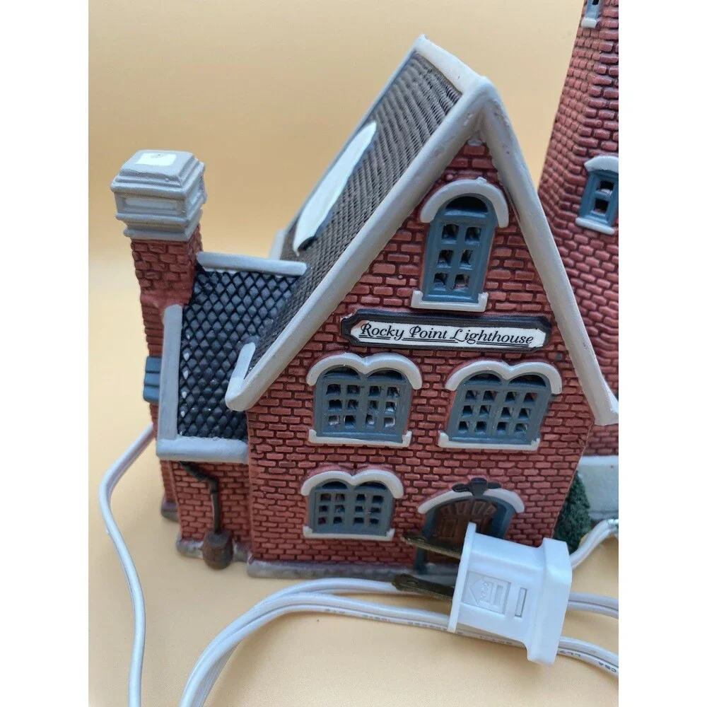 VTG LEMAX PLYMOUTH CORNERS 1997 CHRISTMAS VILLAGE ROCKY POINT LIGHTHOUSE #75245